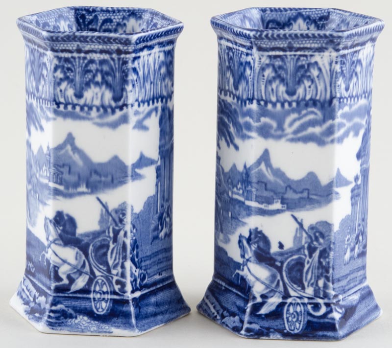 Vases pair of small hexagonal c1930